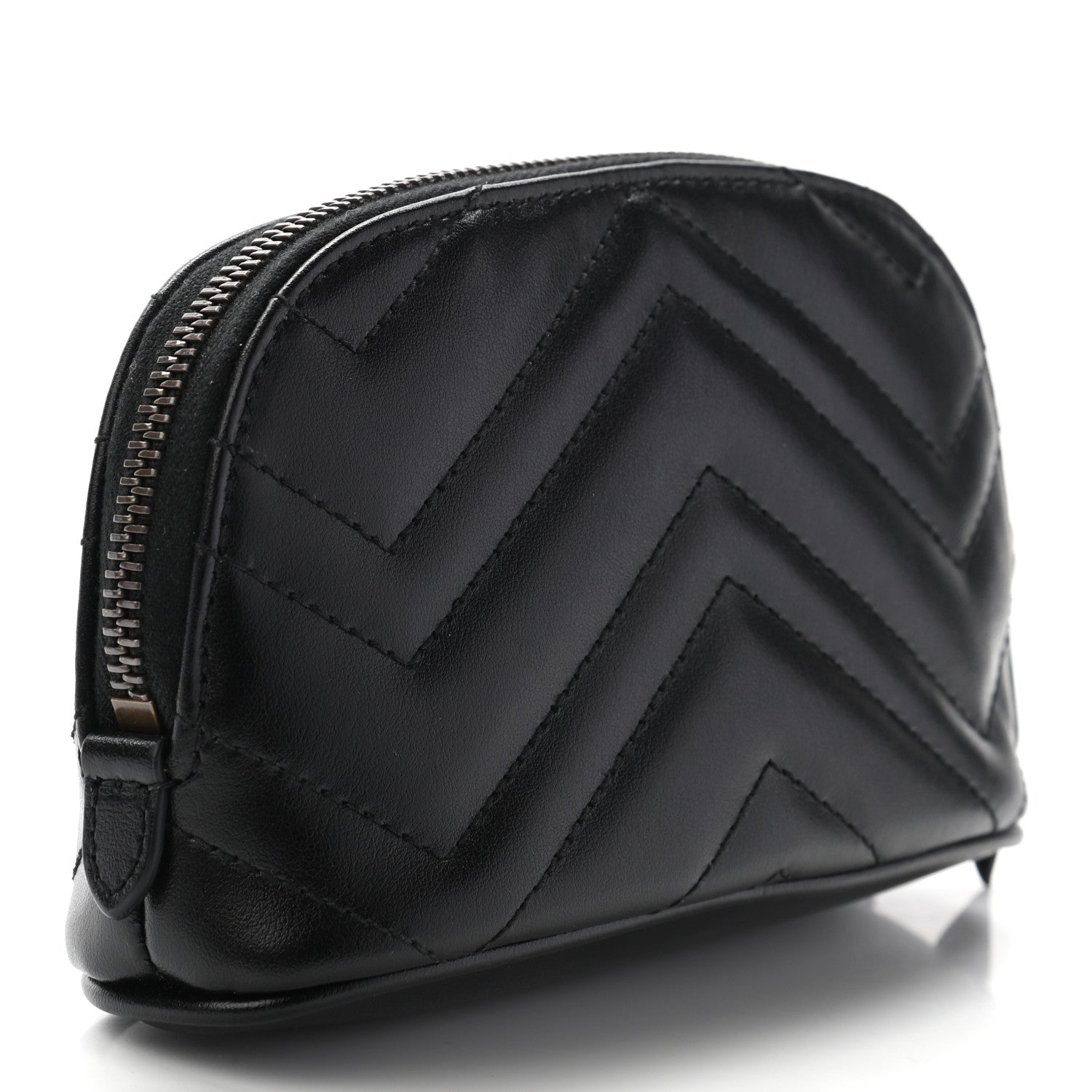 Gucci Calfskin Matelasse GG Marmont Pouch Cosmetic Case Black 3 of 7