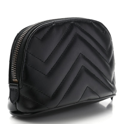 Gucci Calfskin Matelasse GG Marmont Pouch Cosmetic Case Black 3 of 7