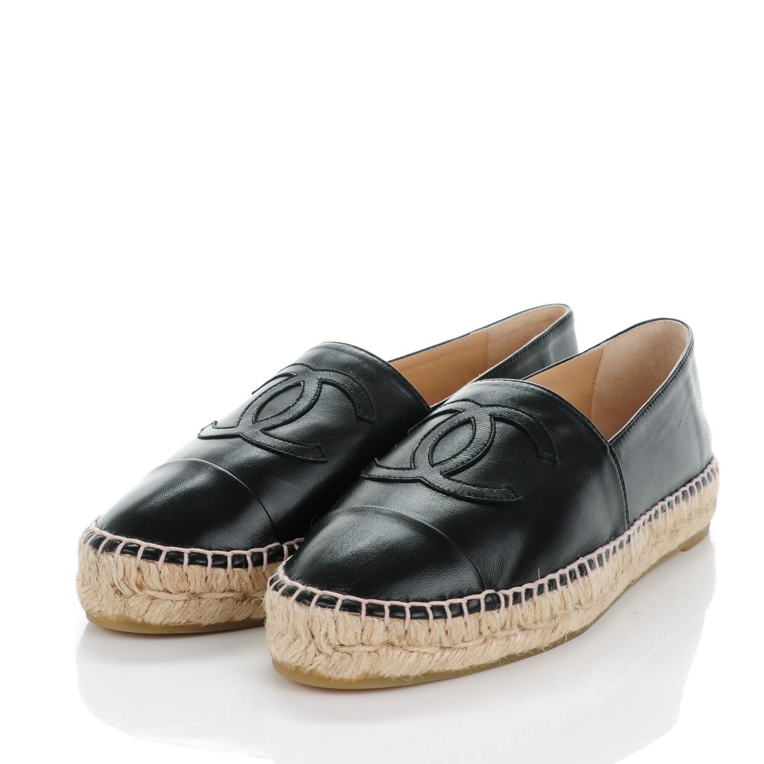 Chanel Lambskin CC Espadrilles 39 Black 3 of 9
