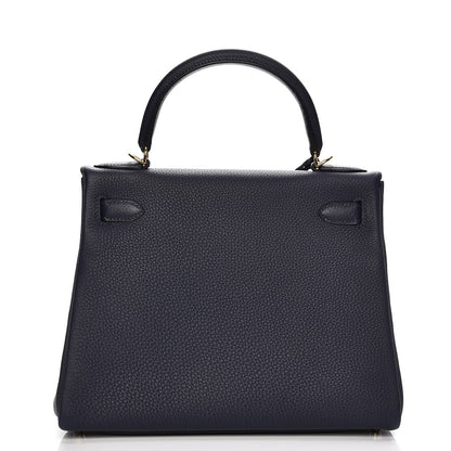 Hermes Togo Kelly Retourne 28 Bleu Nuit 4 of 33