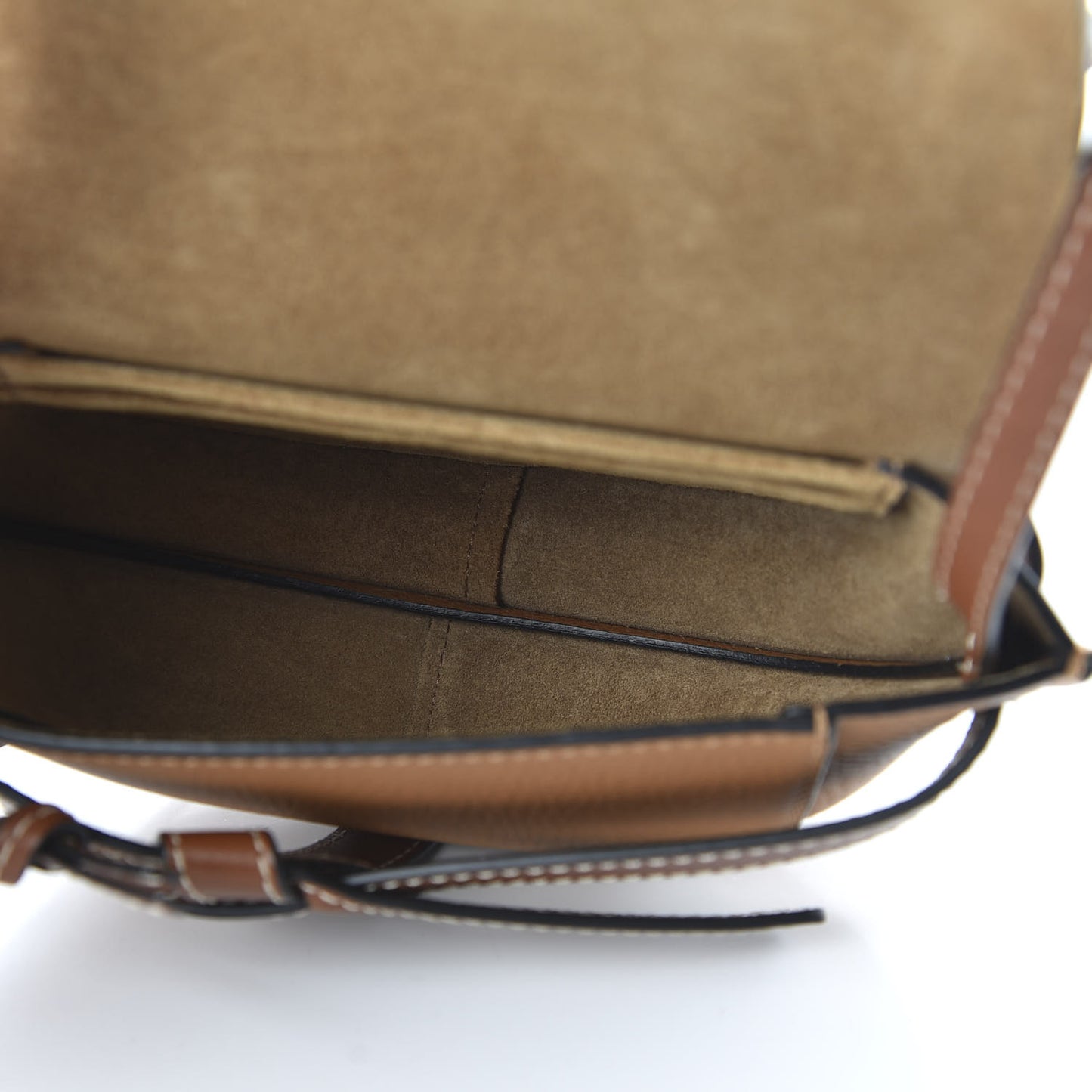 Grained Calfskin Mini Gate Crossbody Bag Caramel Pecan