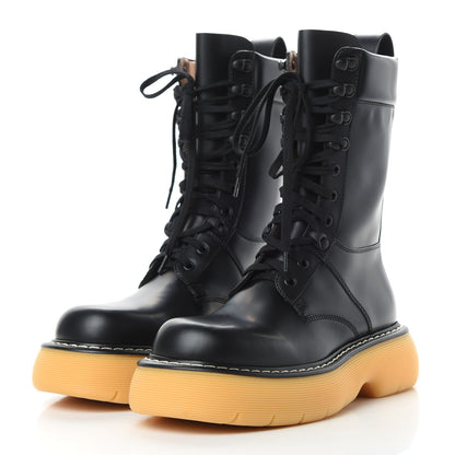 Bottega Veneta Calfskin The Swell Lace Up Boots 38 Black Natural Rubber 3 of 10