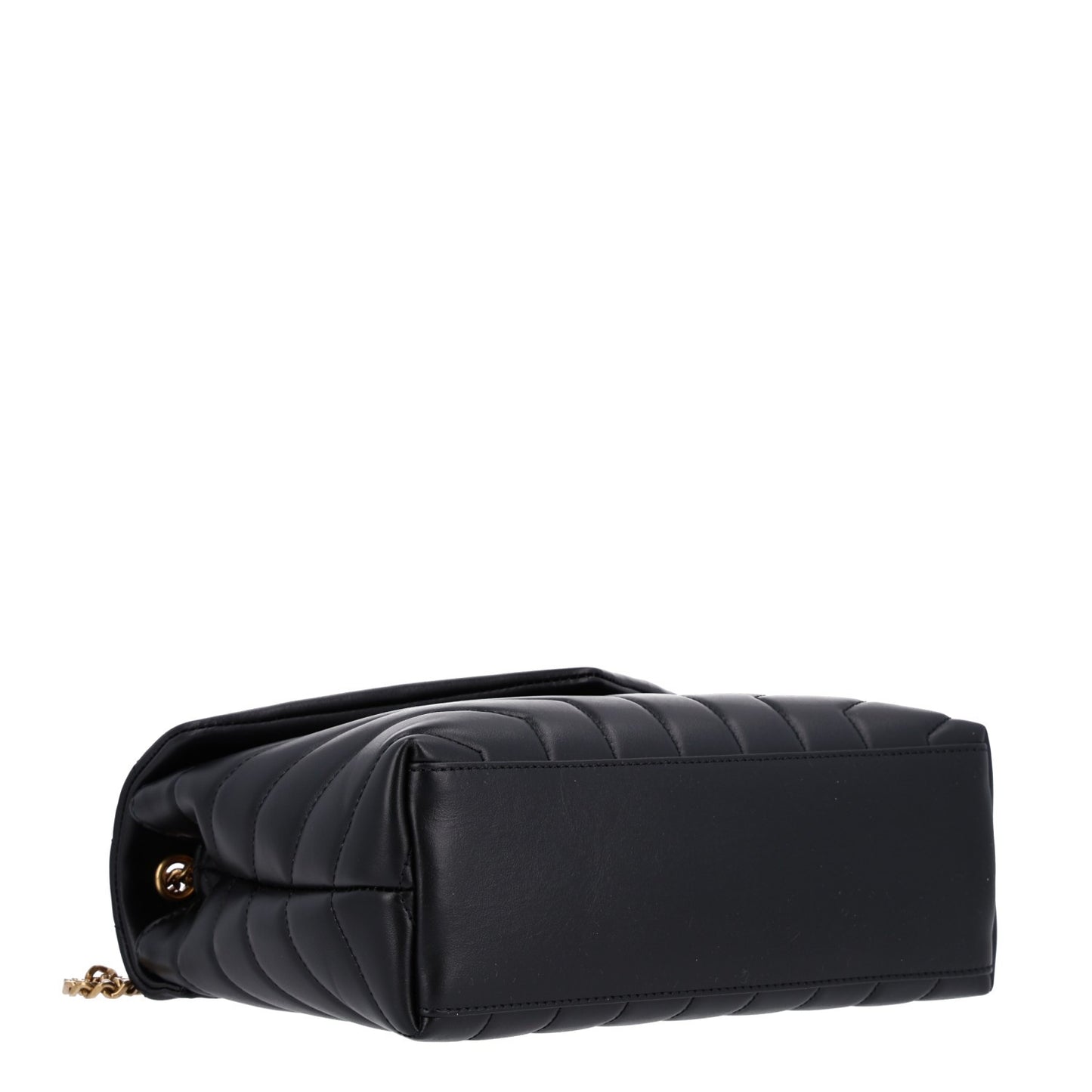 Calfskin Y Quilted Monogram Small Loulou Chain Satchel Black