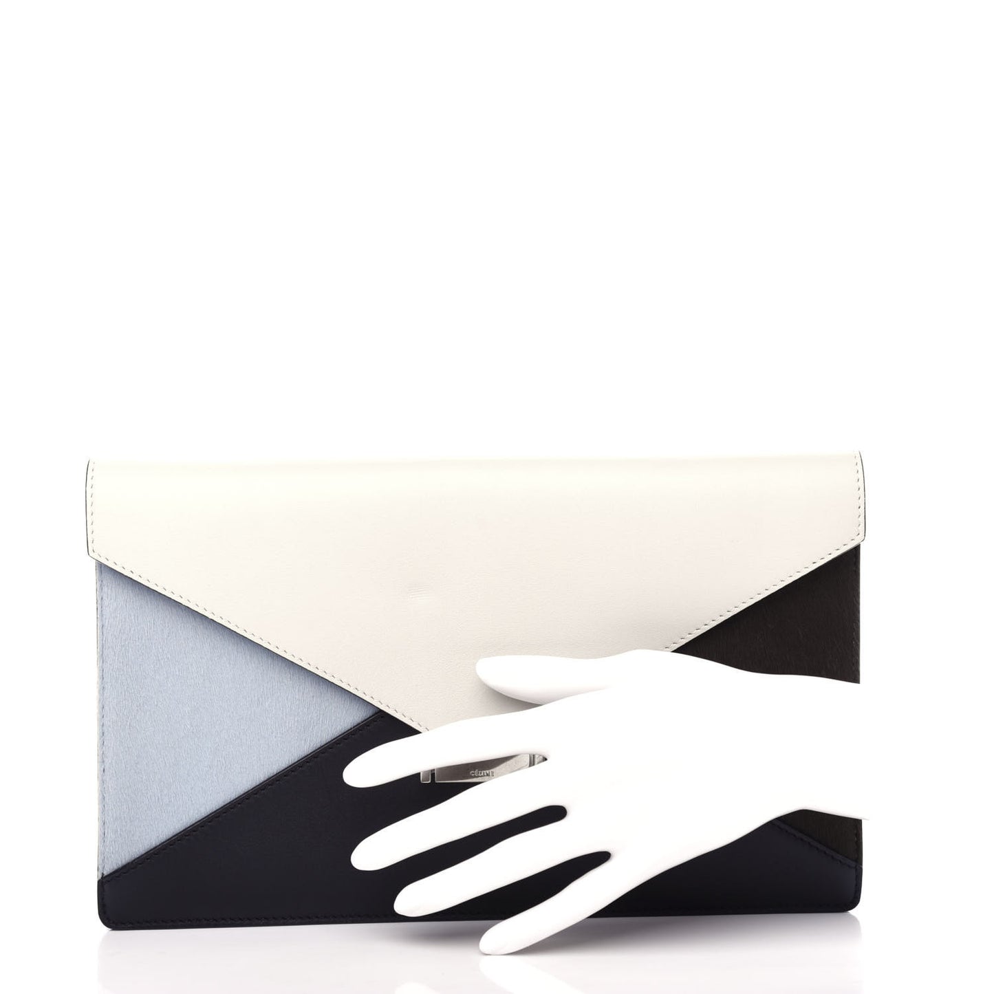 Pony Hair Calfskin Diamond Compact Multifunction Wallet White