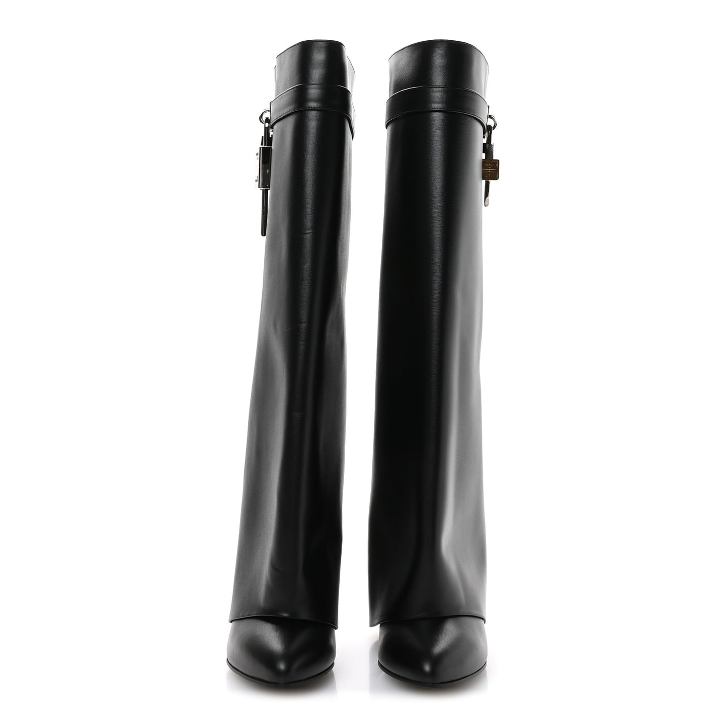 Calfskin Shark Lock Wide Fit Pant Boots 37 Black