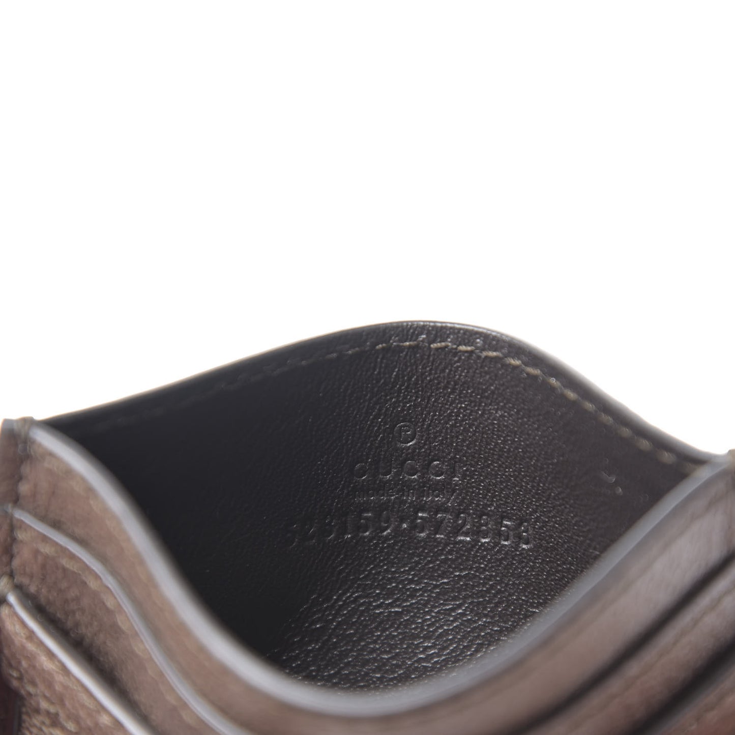 GG Supreme Monogram Ophidia Card Holder Brown