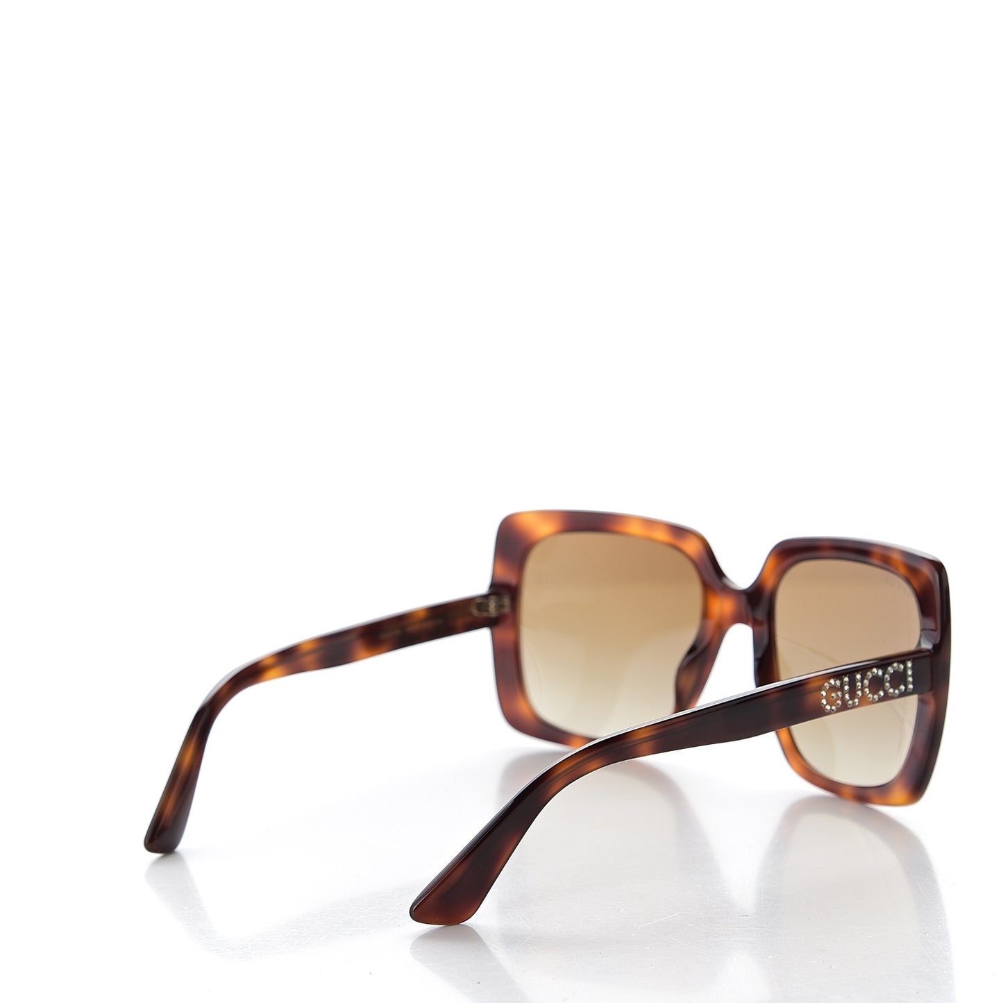 Square Frame Crystal Sunglasses GG 0418S Tortoiseshell