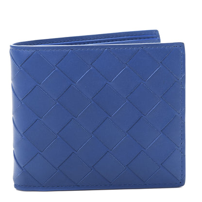 Bottega Veneta Nappa Maxi Intrecciato Bi-Fold Wallet Signal Blue 1 of 7