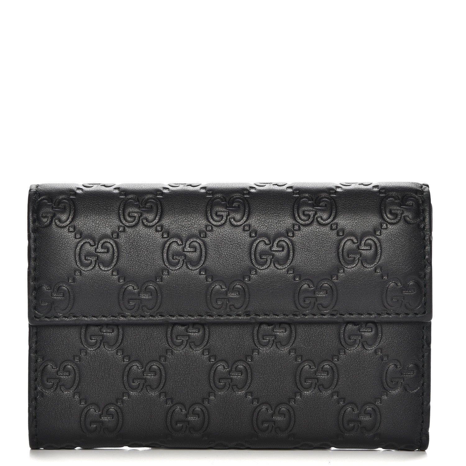 Gucci Guccissima Continental Flap Wallet Black 1 of 8