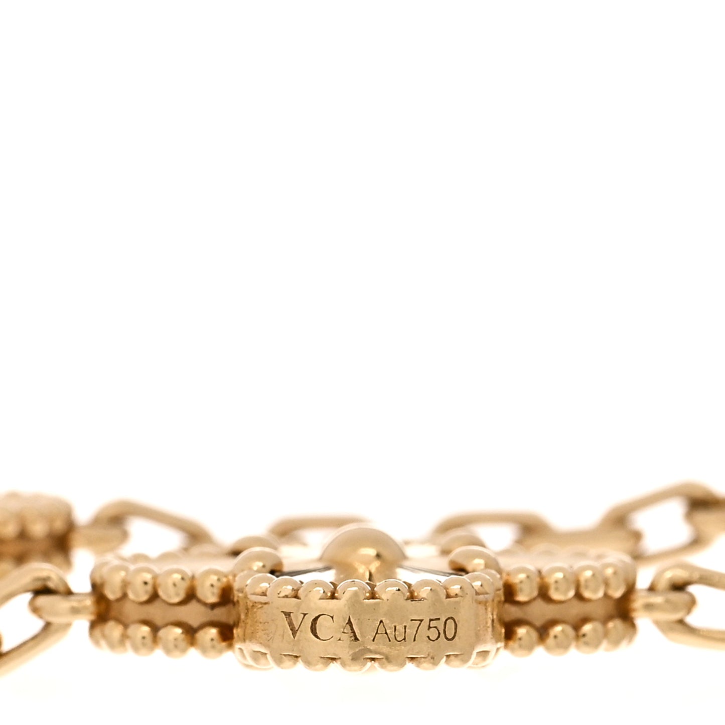 18K Yellow Gold 5 Motifs Guilloche Vintage Alhambra Bracelet