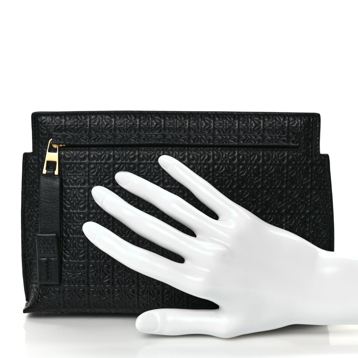 Loewe Calfskin Embossed Mini Repeat T Pouch Black 2 of 8