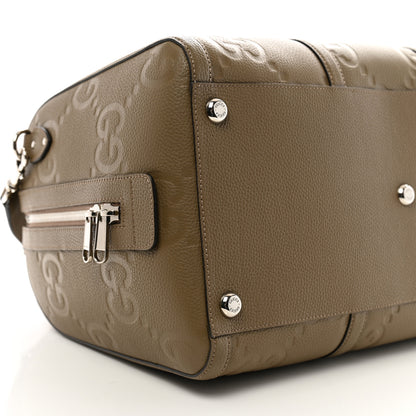 Gucci Piuma Calfskin Jumbo GG Embossed Large Duffle Bag Good Taupe 8 of 10
