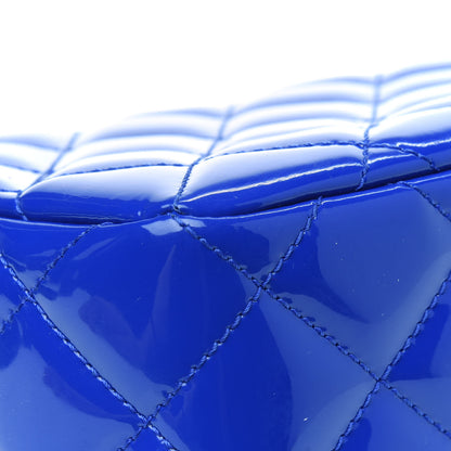 Chanel Patent Quilted Large Coco Shine Flap Blue 11 of 13