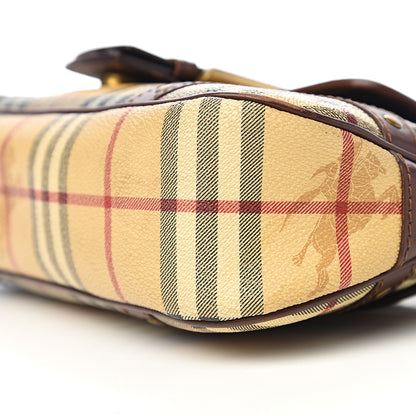 Burberry Haymarket Check Buckle Satchel Brown 10 of 12