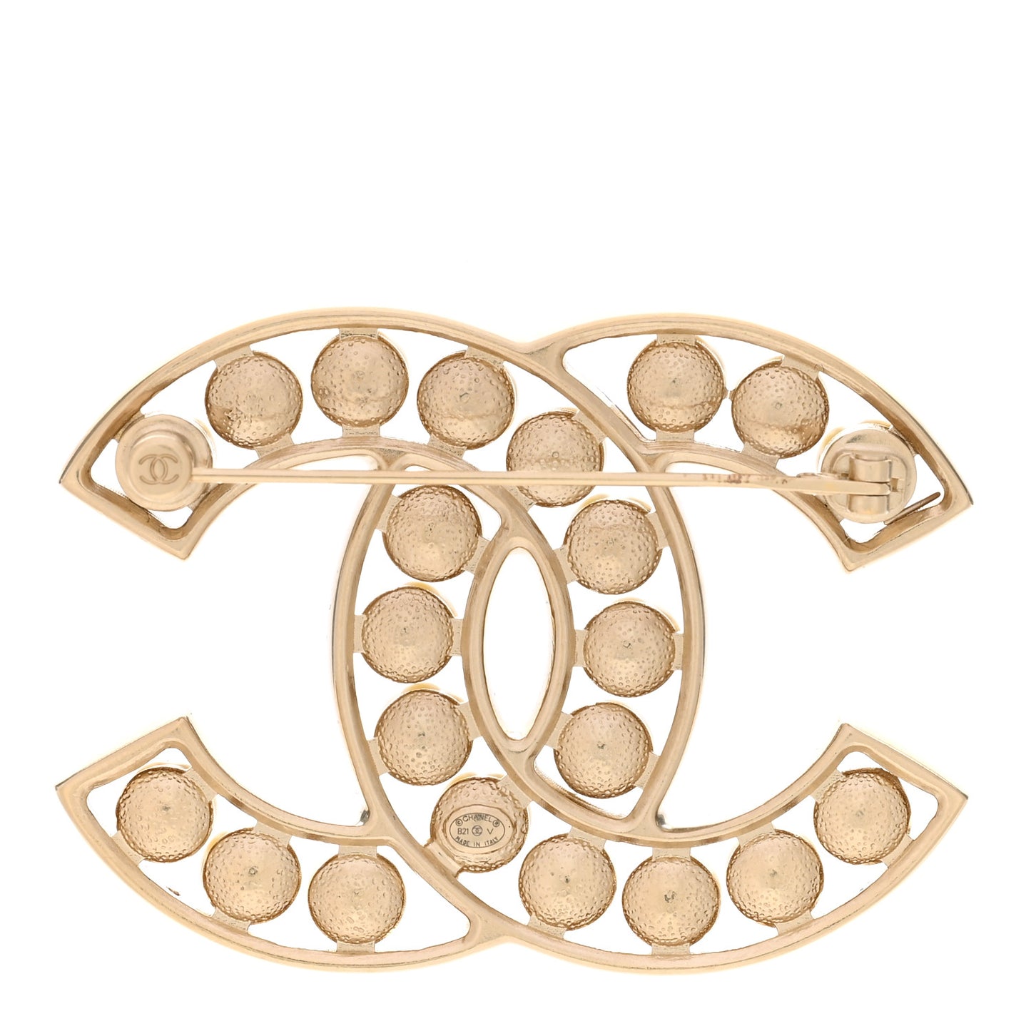 Pearl CC Brooch Light Gold