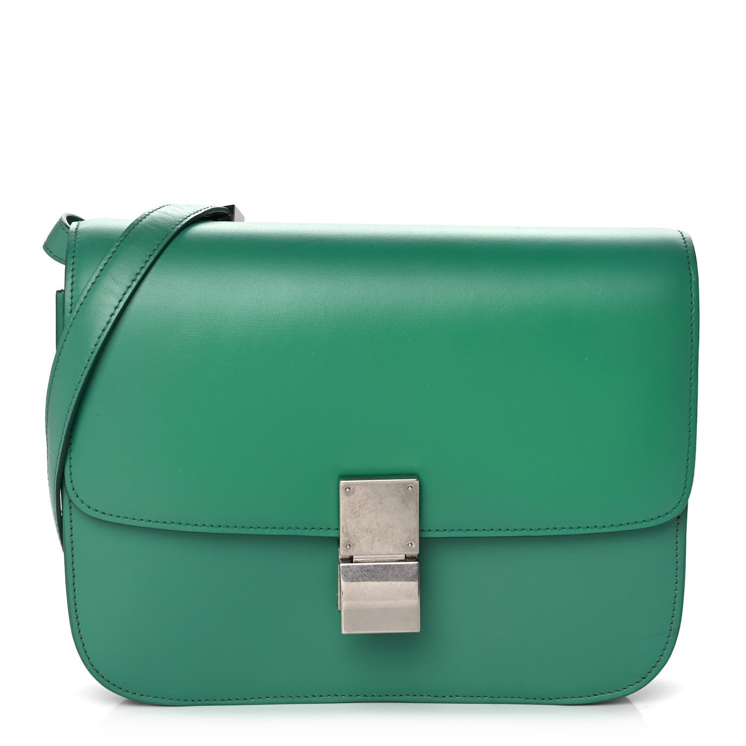 Celine Box Calfskin Classic Box Medium Flap Bag Pop Green 1 of 12