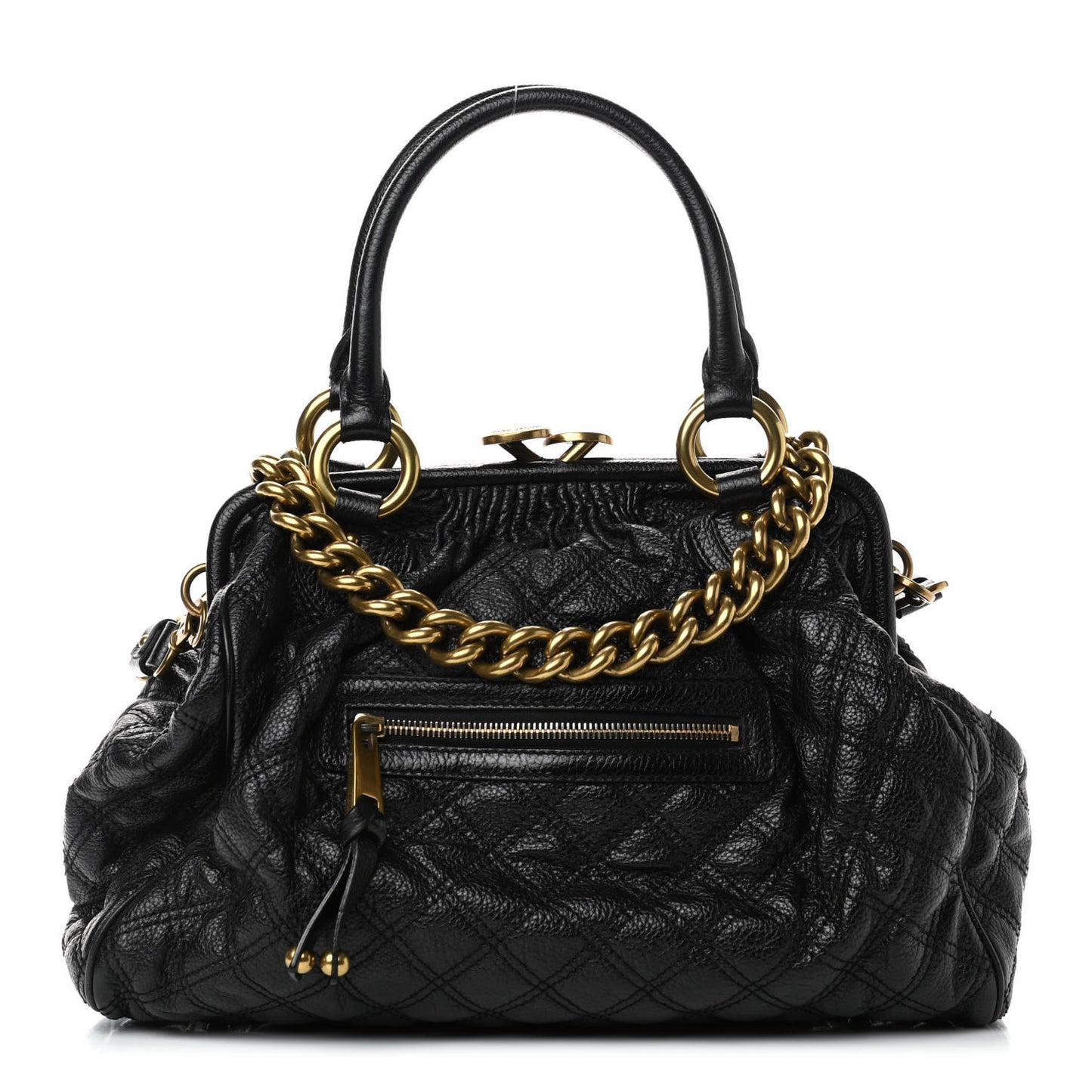 Calfskin Quilted Stam Black