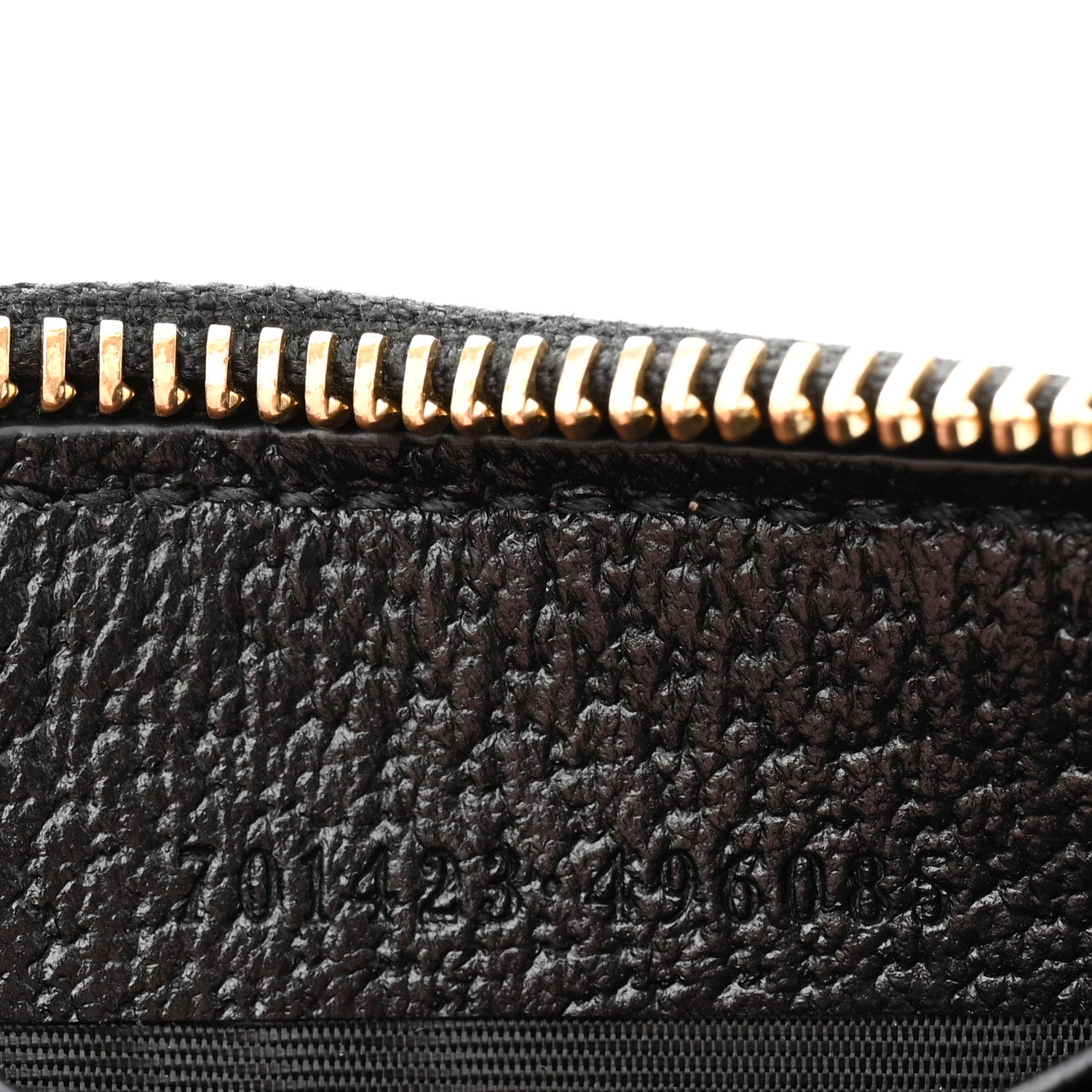 Gucci GG Supreme Monogram Textured Dollar Calfskin New Basket Zip Around Wallet Beige Ebony Black 7 of 8