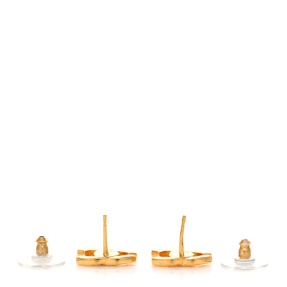 Chanel Metal CC Paris Button Stud Earrings Gold 3 of 5