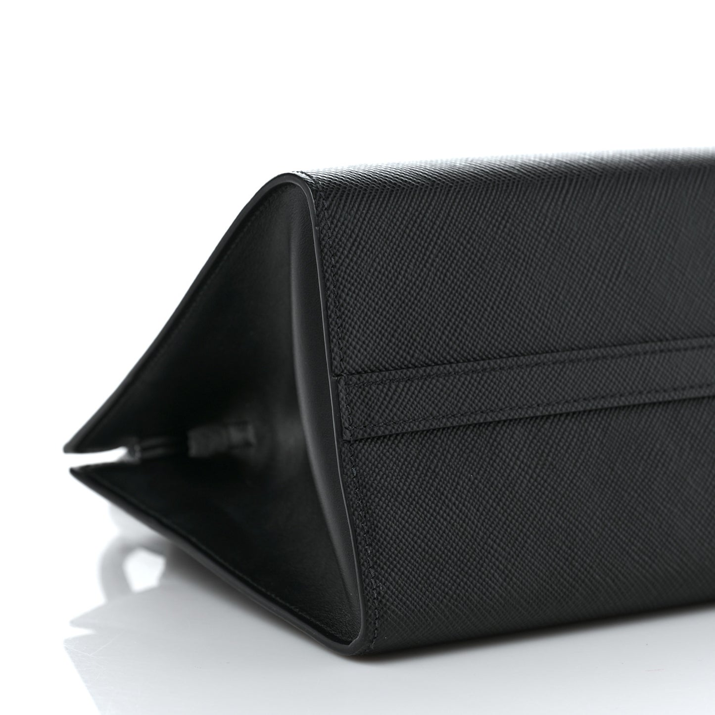 Saffiano Cuir Calfskin Small Monochrome Top Handle Tote Black