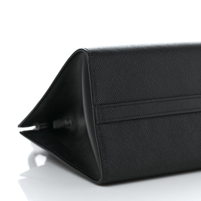 Prada Saffiano Cuir Calfskin Small Monochrome Top Handle Tote Black 8 of 9