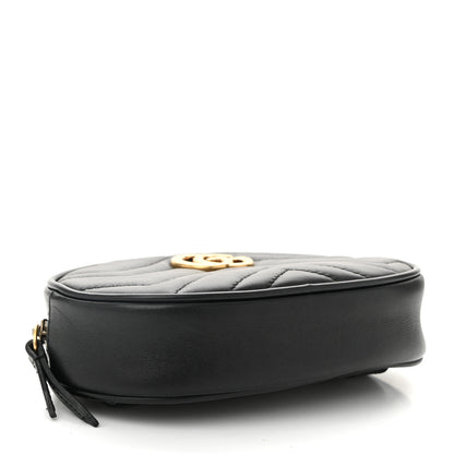 Gucci Calfskin Matelasse GG Marmont Belt Bag 75 30 Black 4 of 10