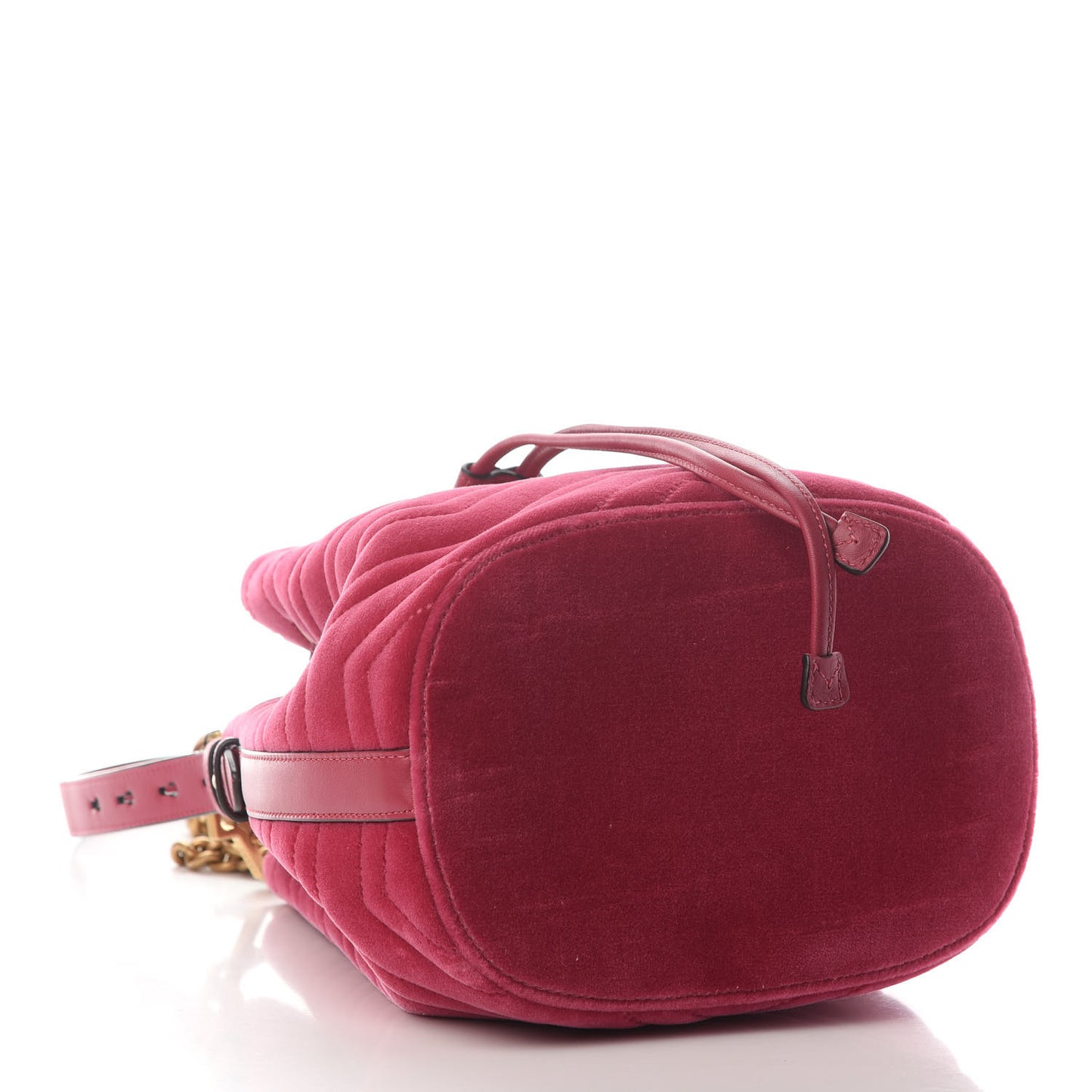 Velvet Matelasse GG Marmont Bucket Bag Light Raspberry Rose