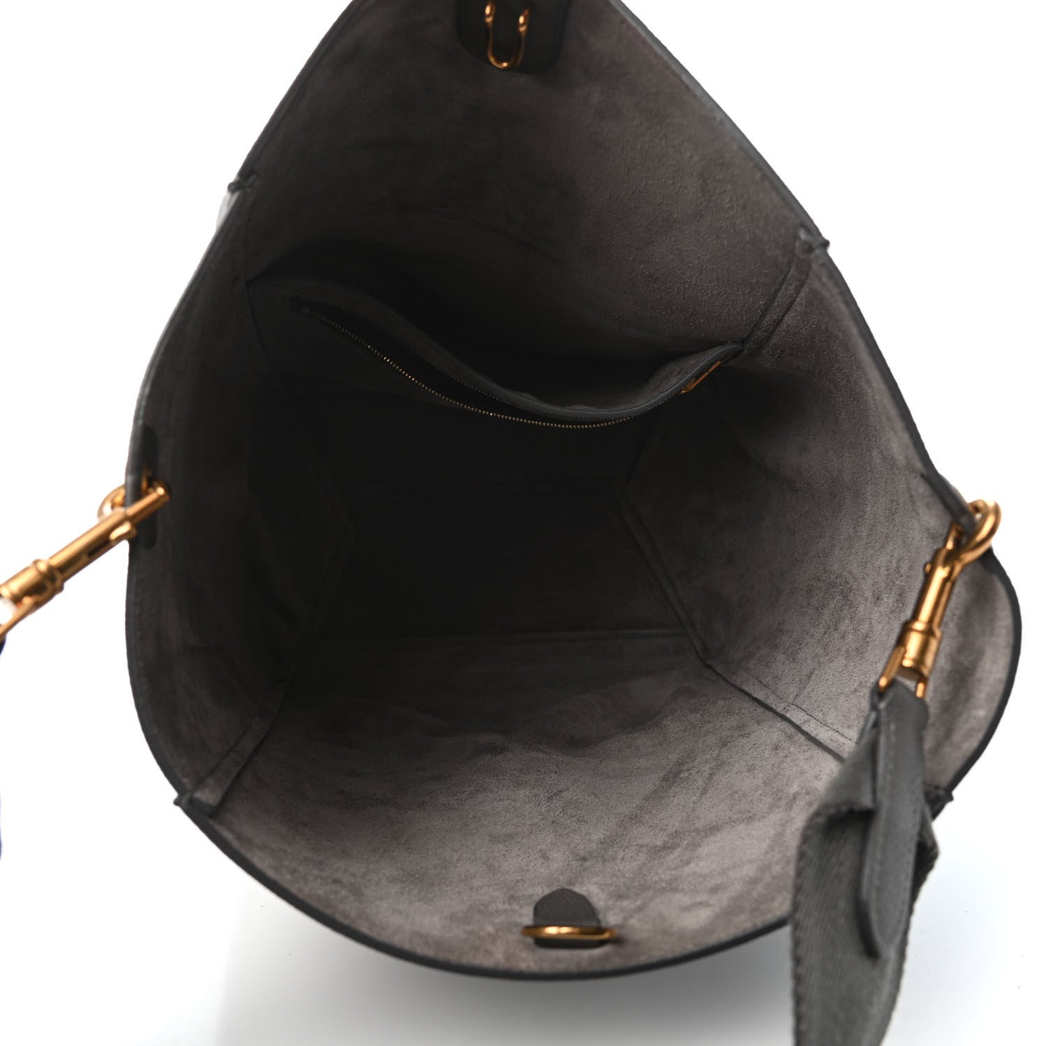 Celine Soft Grained Calfskin Sangle Bucket Bag Grey 4 of 4