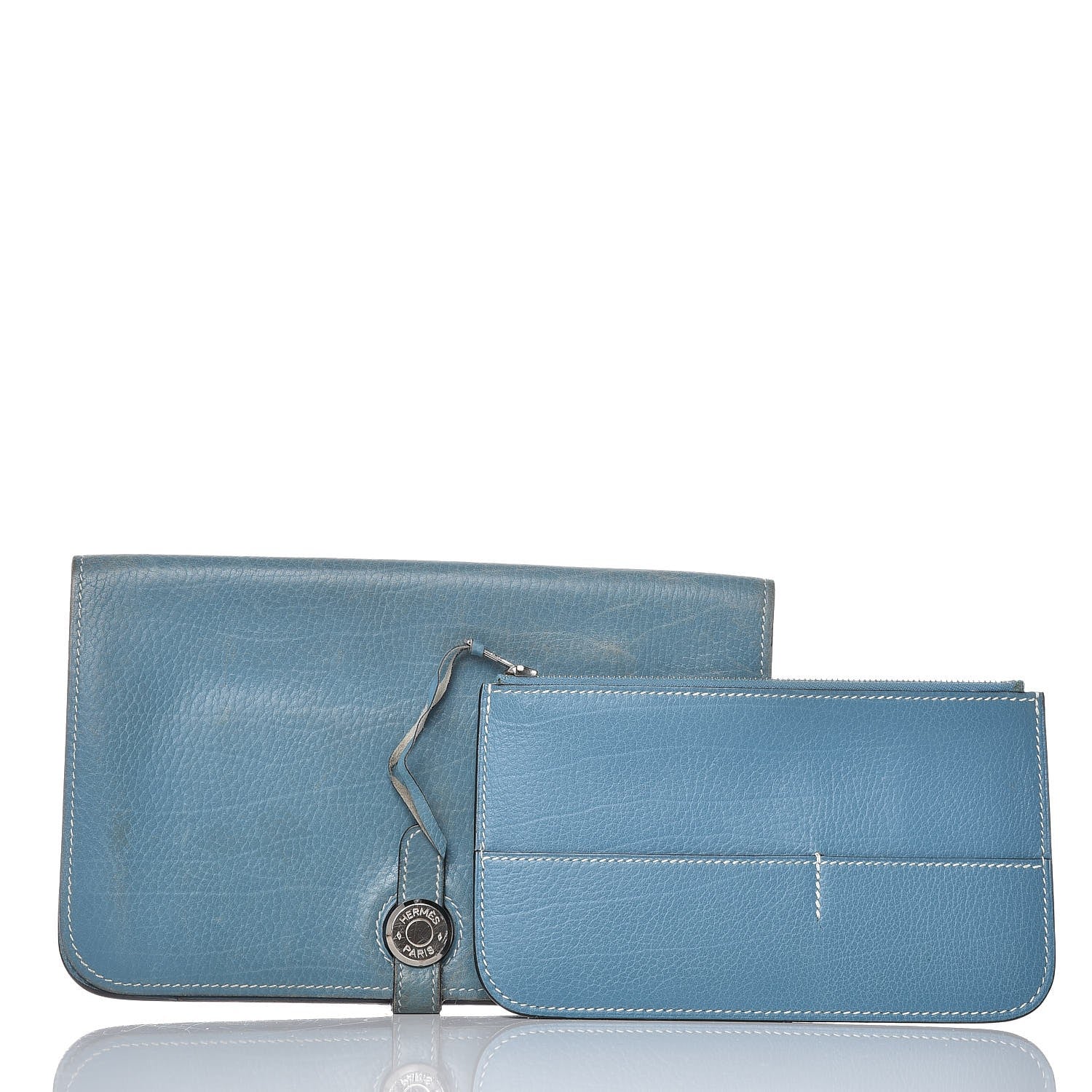 Hermes Togo Dogon Duo Wallet Blue Jean 11 of 11