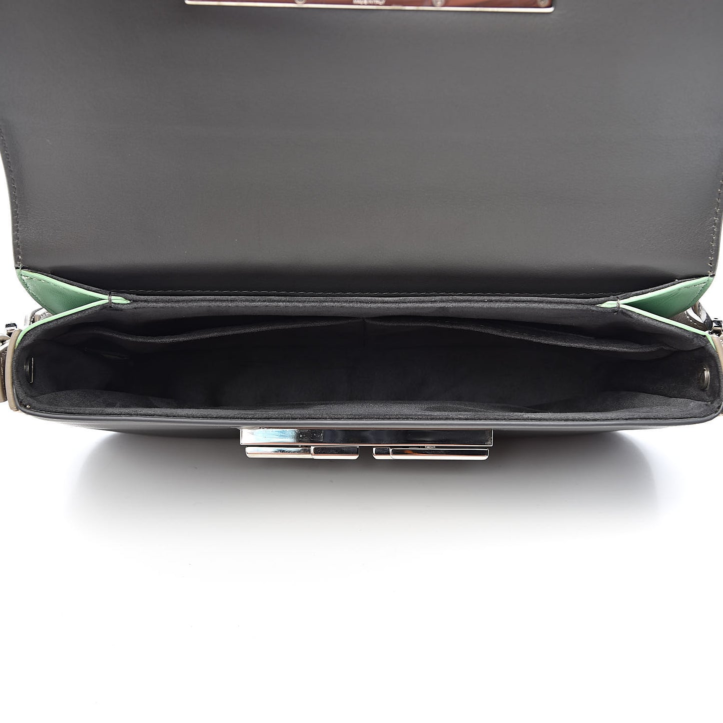 Vitello Dolce Crystal 3Baguette Shoulder Bag Blue Grey