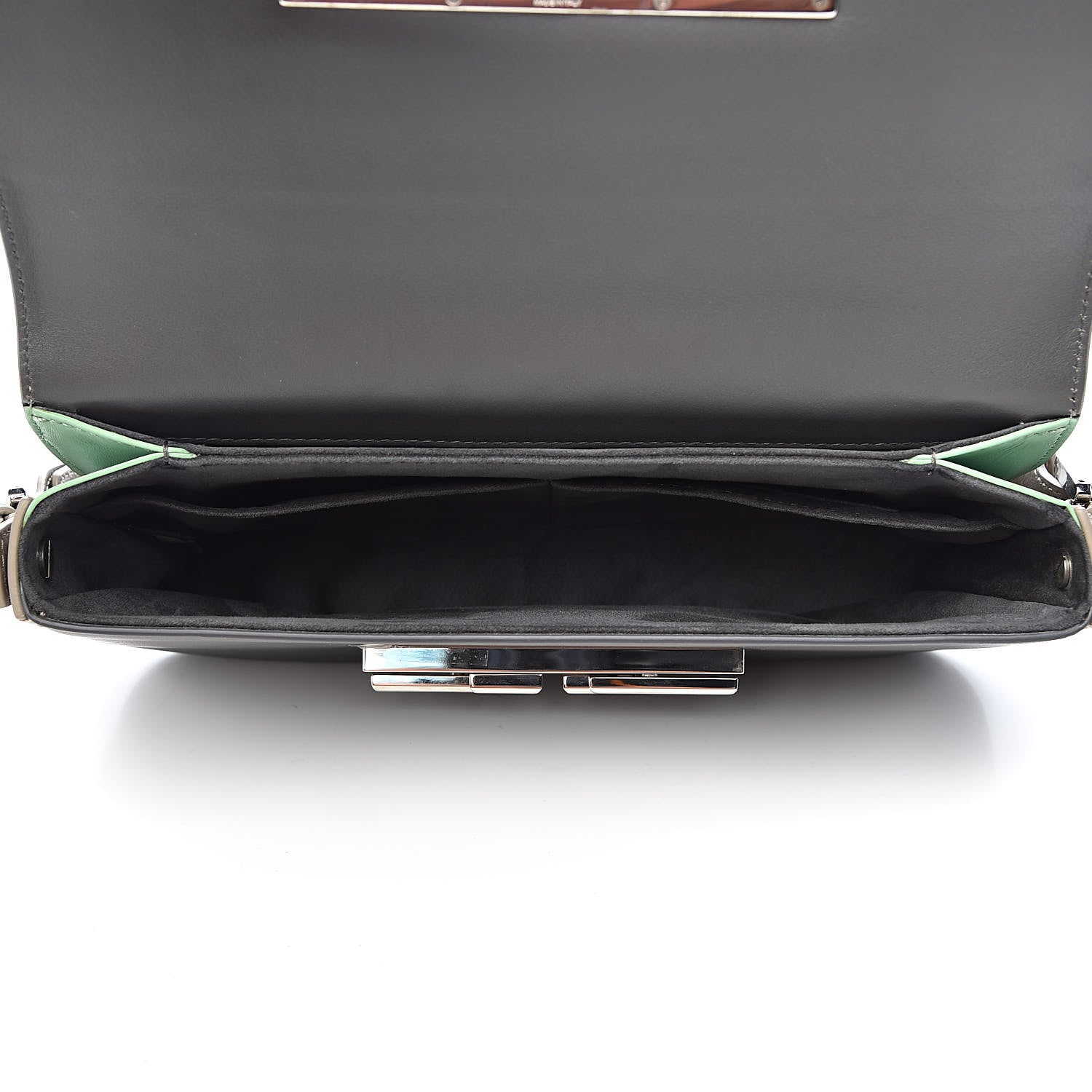 Fendi Vitello Dolce Crystal 3Baguette Shoulder Bag Blue Grey 5 of 10
