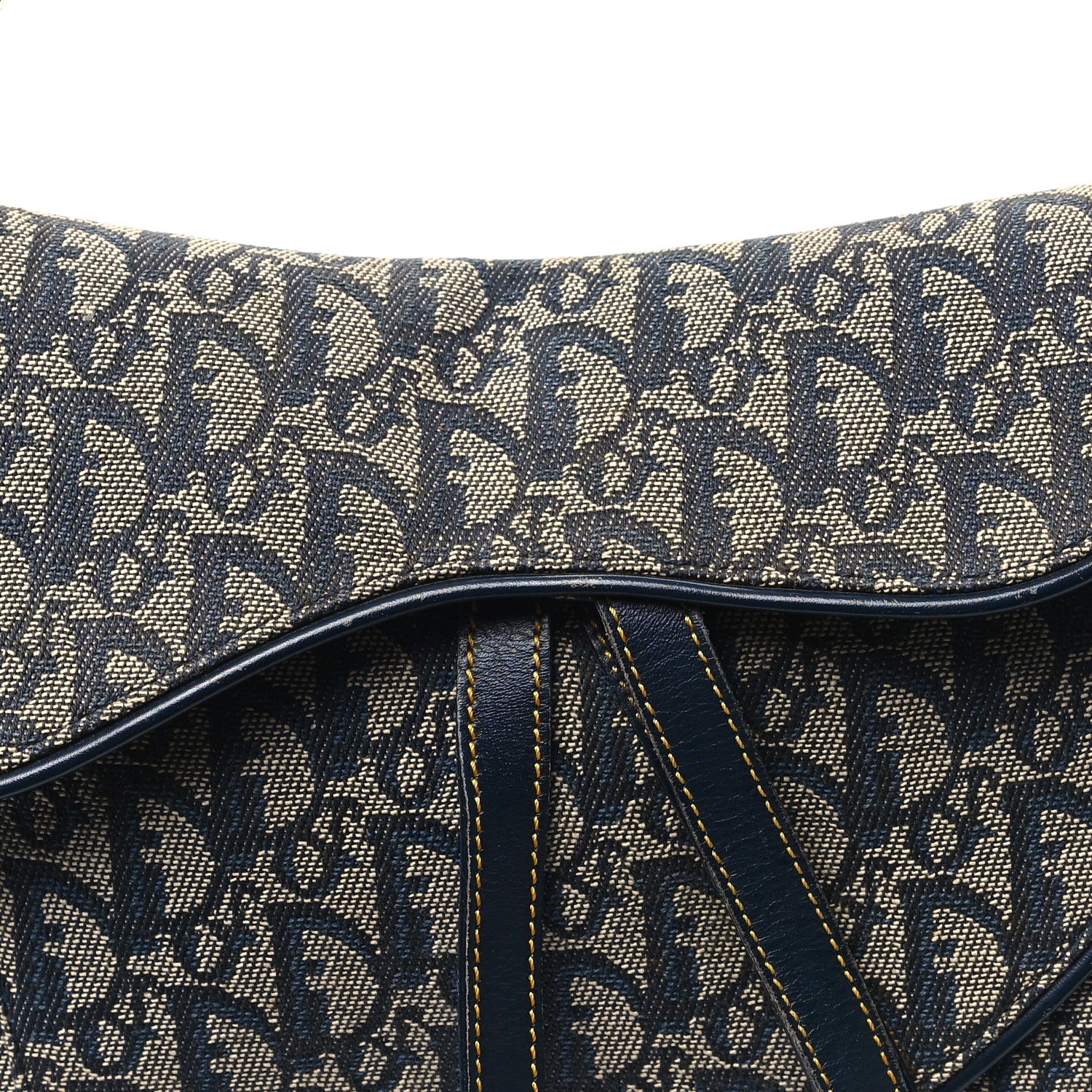 Christian Dior Monogram Double Saddle Bag Navy Blue 8 of 13