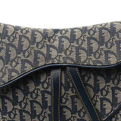 Christian Dior Monogram Double Saddle Bag Navy Blue 8 of 13