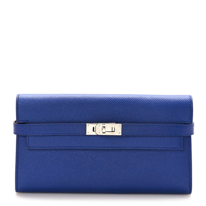 Hermes Epsom Kelly Longue Wallet Bleu Electrique 1 of 10