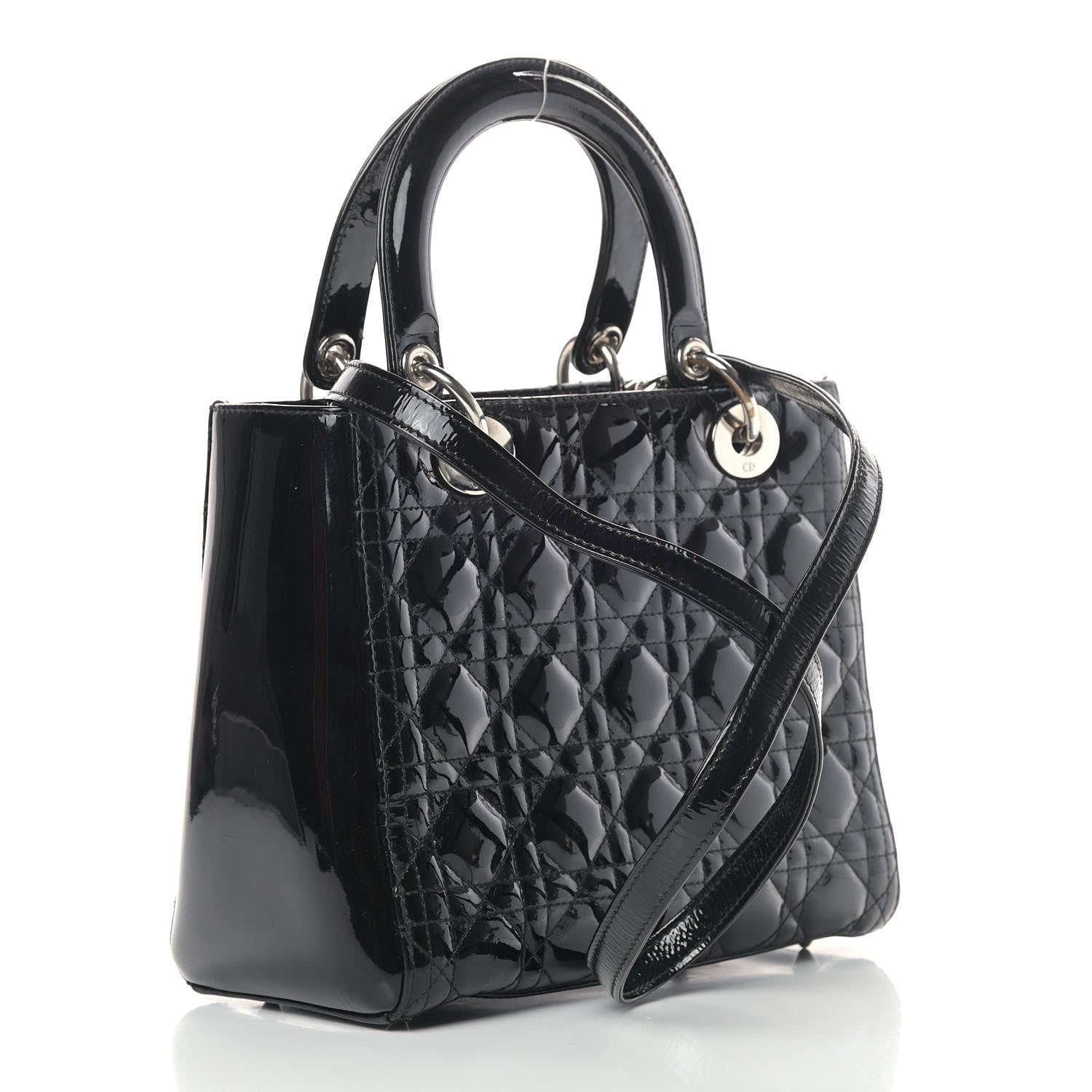 Christian Dior Patent Cannage Medium Lady Dior Black 2 of 12