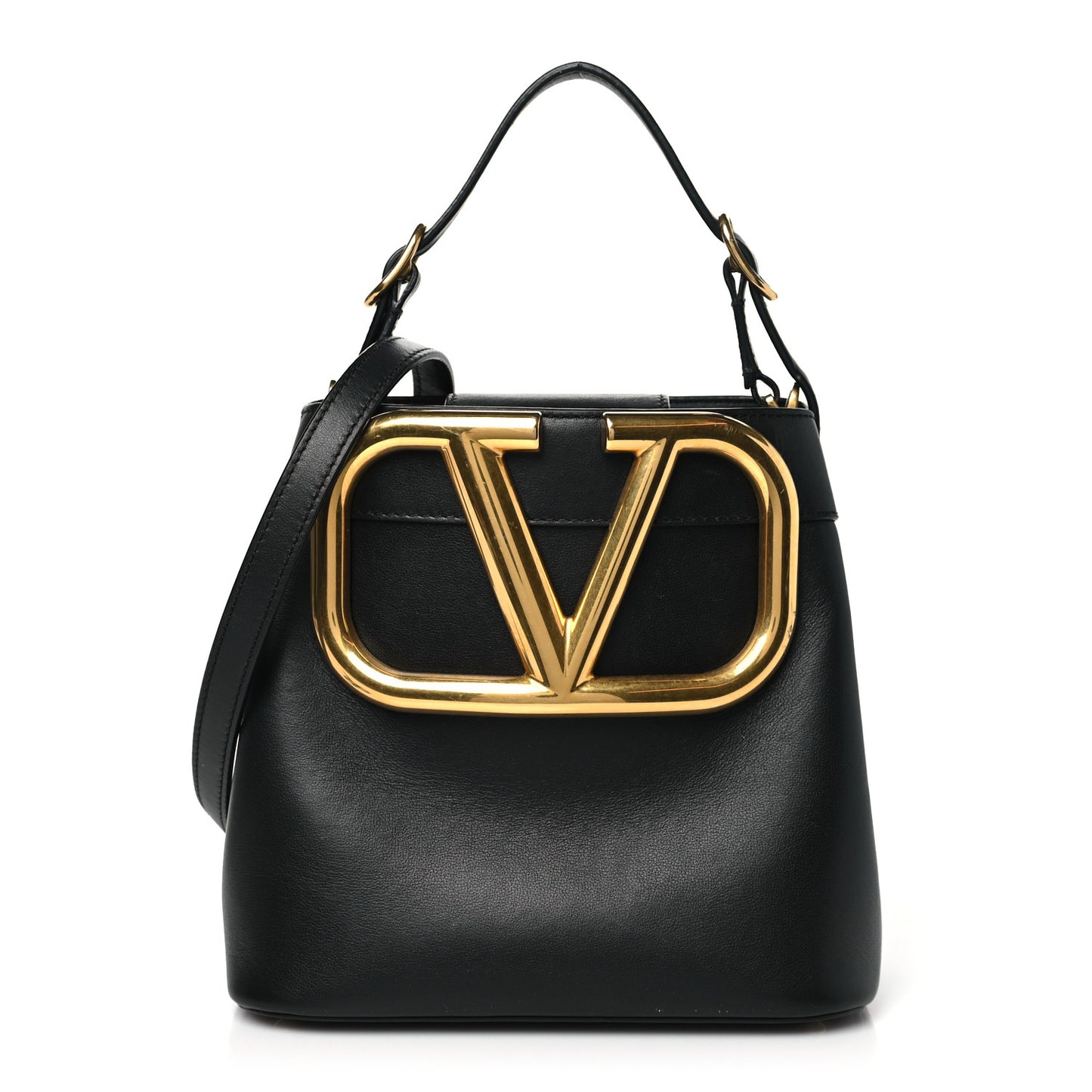 Smooth Calfskin Supervee Top Handle Bag Black