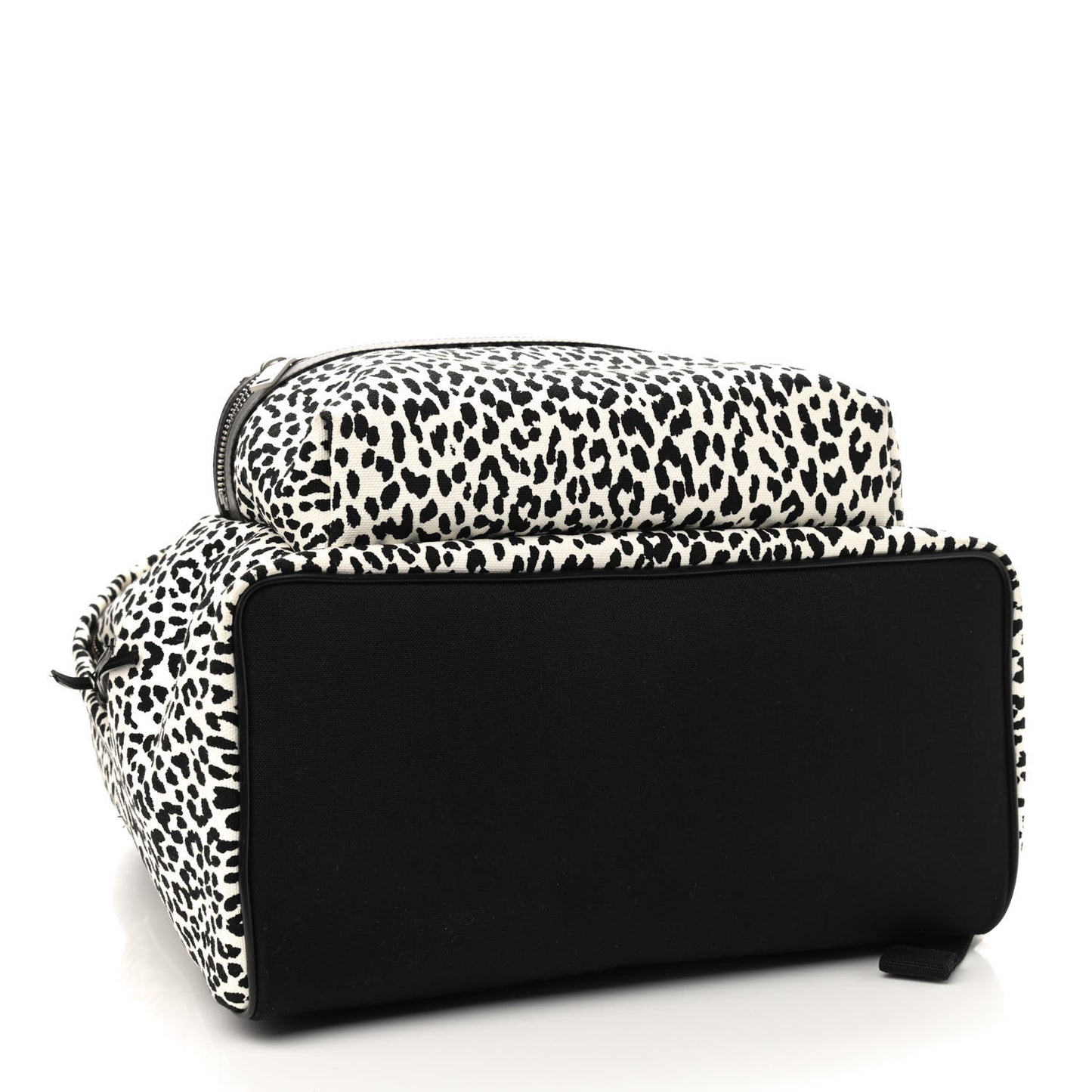 Canvas Leopard Print City Backpack Black White