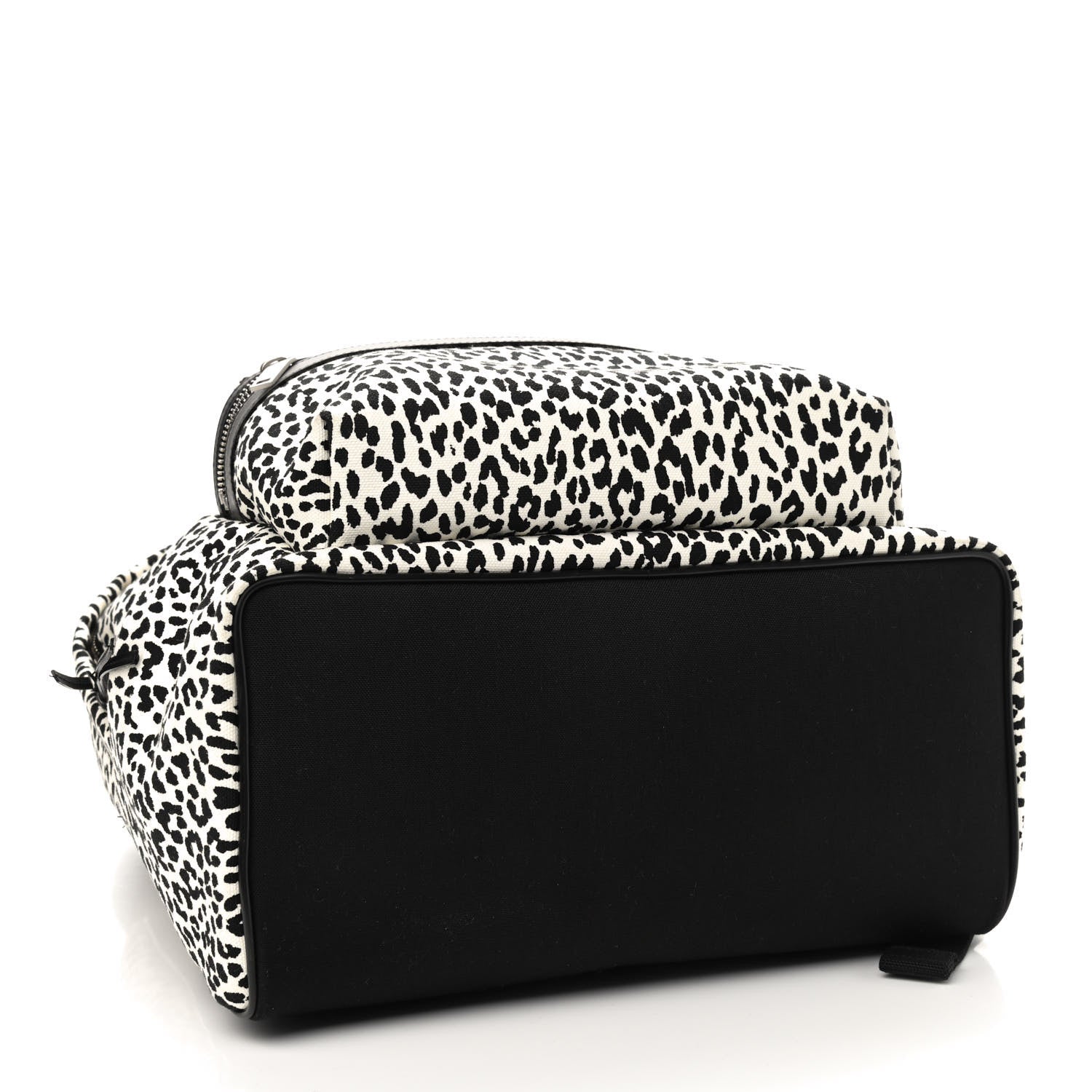 Saint Laurent Canvas Leopard Print City Backpack Black White 4 of 9