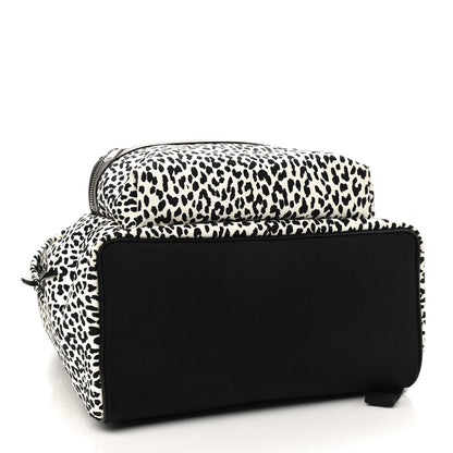 Saint Laurent Canvas Leopard Print City Backpack Black White 4 of 9