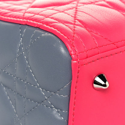 Christian Dior Lambskin Cannage Medium Tri-Color Lady Dior Fuchsia 10 of 13