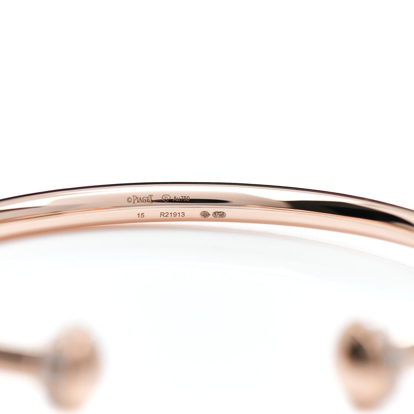 18K Rose Gold Diamond Possession Open Bangle Bracelet