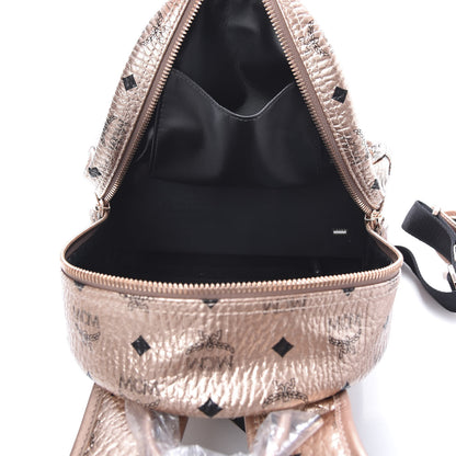 MCM Metallic X Wizpak Visetos Studded Sound System Speaker Backpack Champagne Gold 5 of 12
