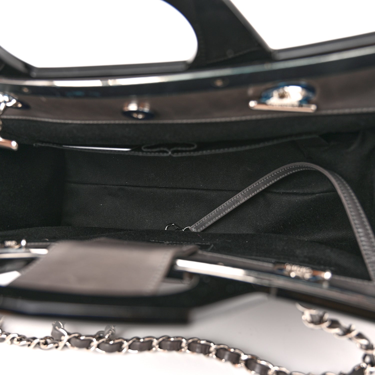 Chanel Glazed Calfskin Quilted Small CC Delivery Tote Grey 5 of 14