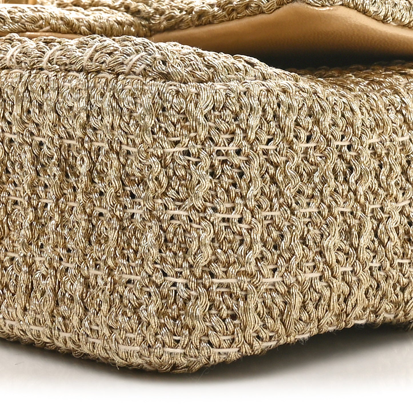 Metallic Woven Fabric Mini Rectangular Flap Gold