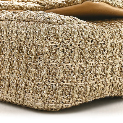 Chanel Metallic Woven Fabric Mini Rectangular Flap Gold 10 of 10
