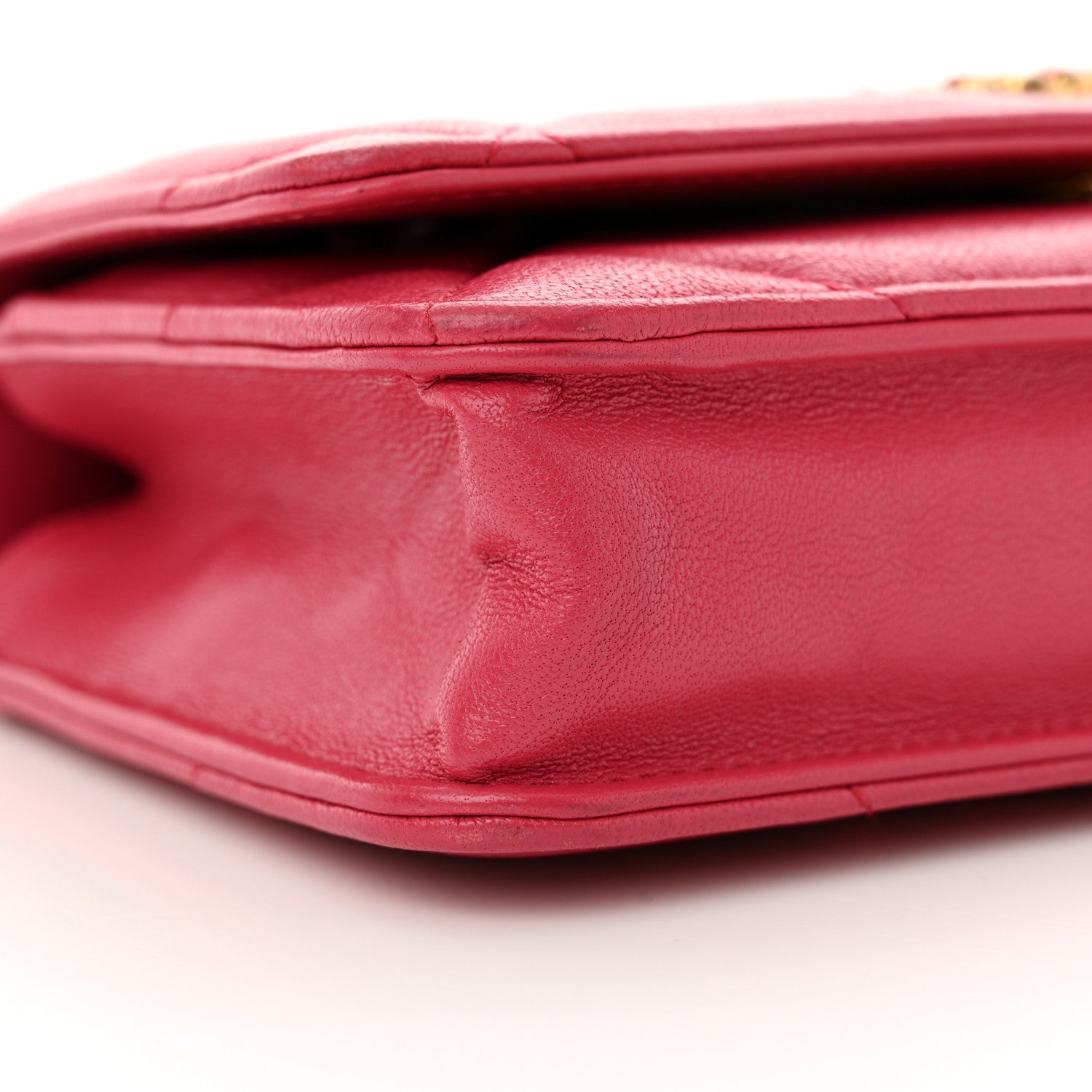 Chanel Lambskin Quilted Chanel 19 Wallet On Chain WOC Dark Pink 10 of 12