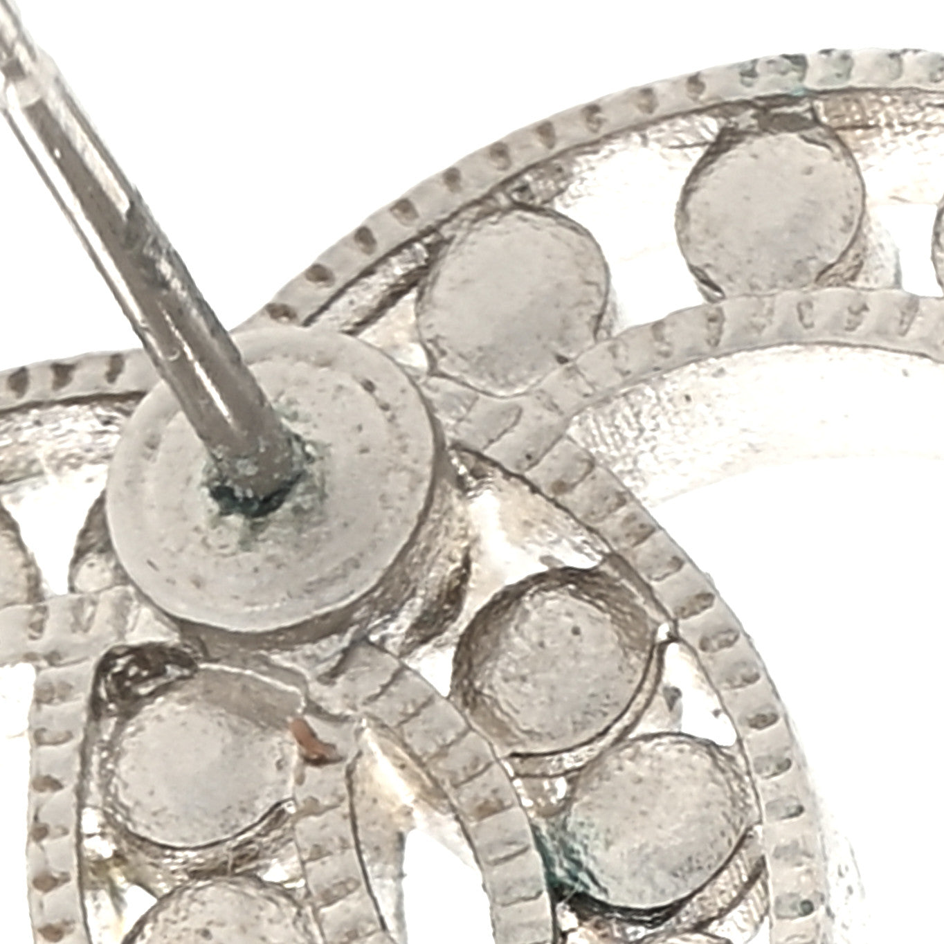Chanel Crystal CC Earrings Silver 4 of 4