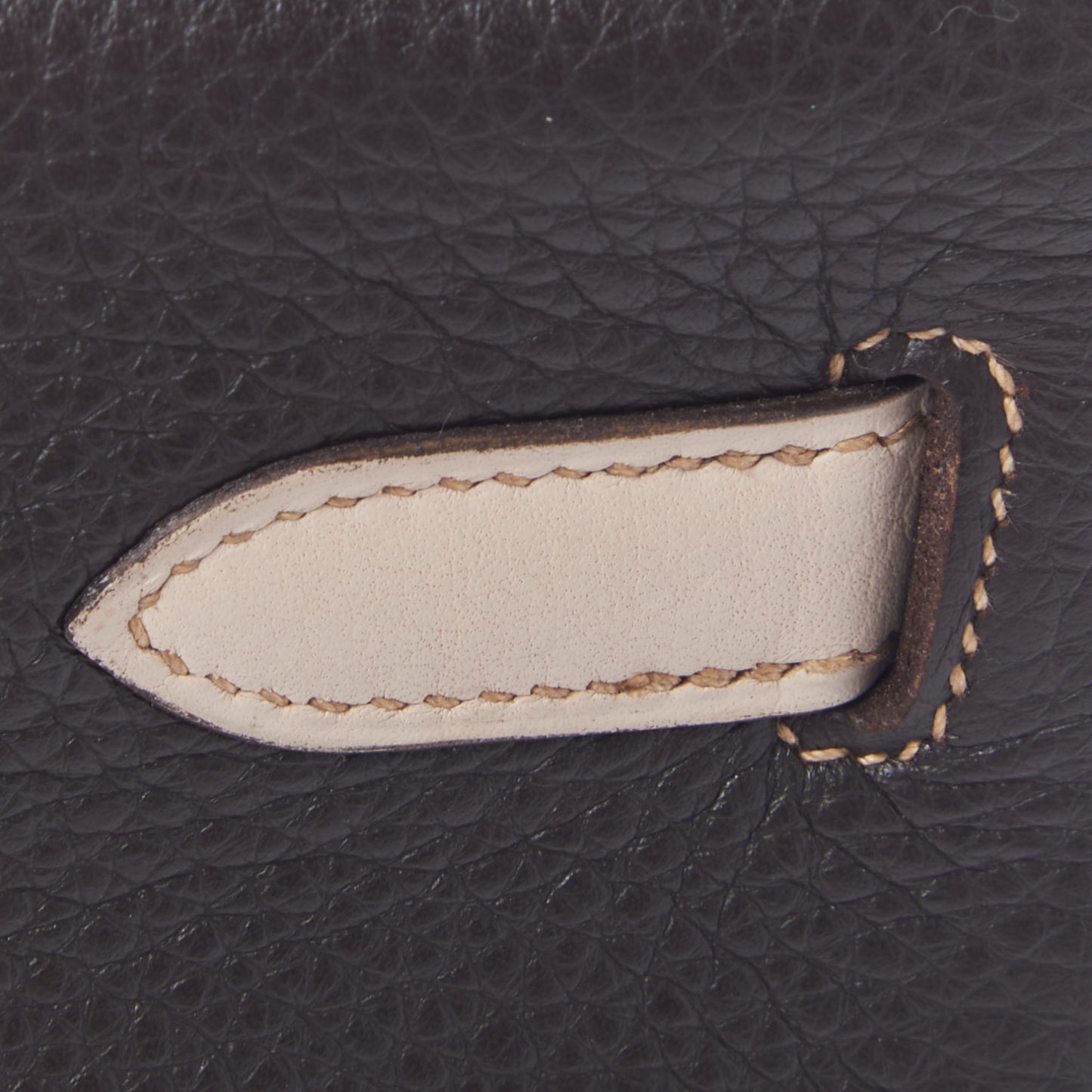 Taurillon Clemence Tri-Color Kelly Retourne 35 Tabac Camel Ebene Parchemin