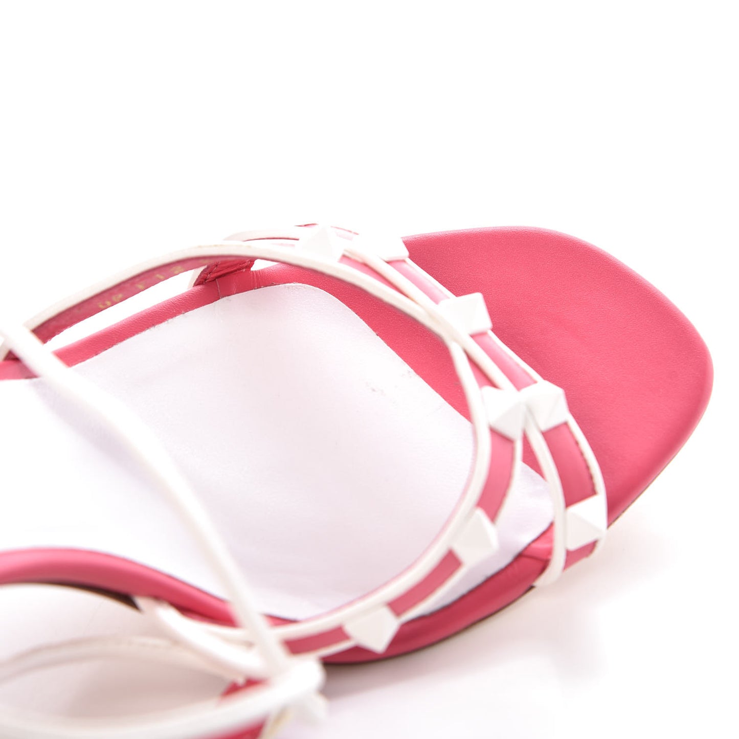 Calfskin Free Rockstud Crisscross Slingback 85mm Sandals 39 Shadow Pink Optic White