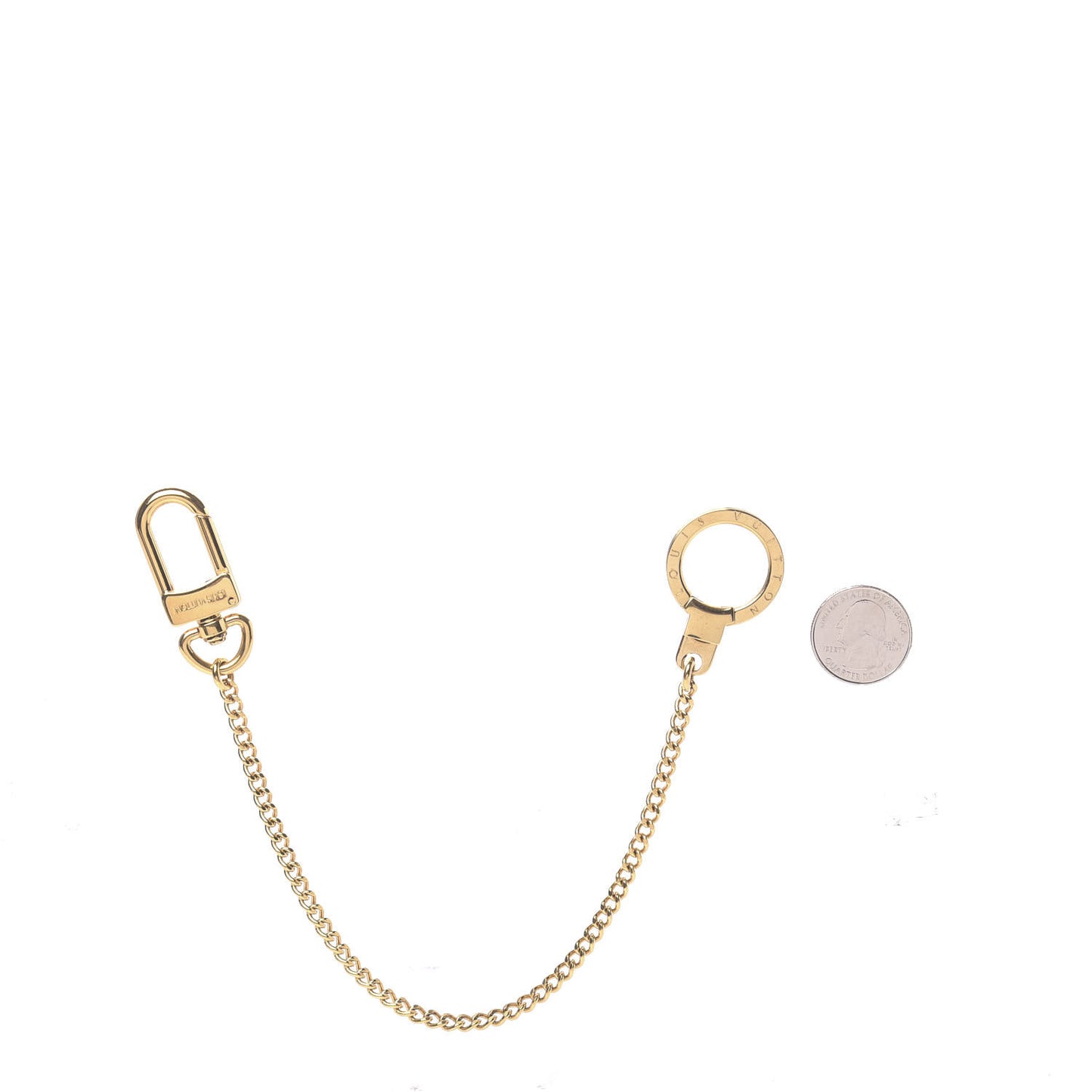 Metal Pochette Extender Key Ring Chain Gold
